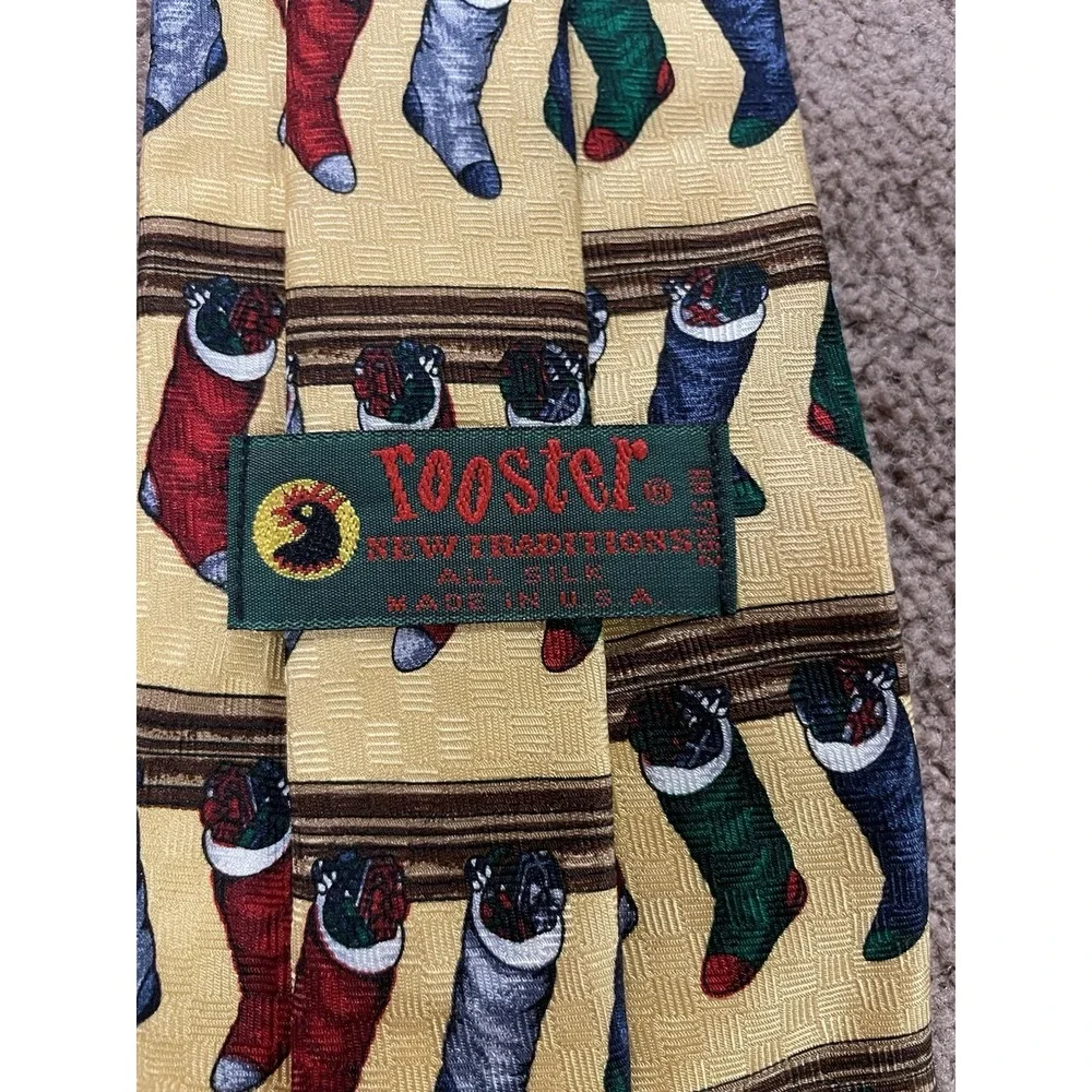 Vintage Rooster Brand Men's Silk Necktie Made USA 58